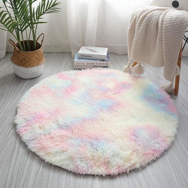 

fluffy round rug carpets for living room decor faux fur rugs kids room long plush rugs for bedroom shaggy area rug modern mats