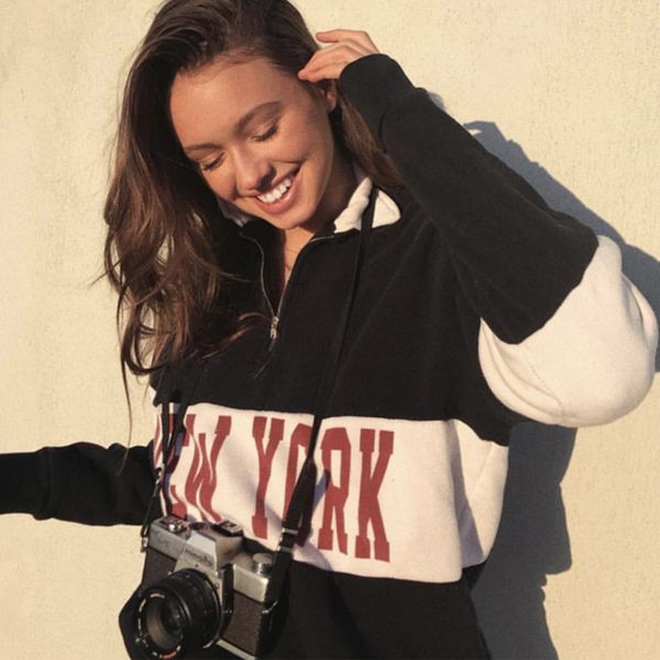 

2021 new vintage letter print sweatshirt women cotton long sleeve streetwear hoodie autumn winter casual oversize hoodies 6ws6, Black