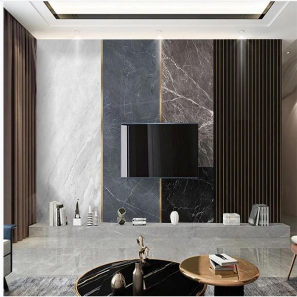 

wallpapers marble abstract geometric wood grain glitter gold background wall 3d customized wallpaper