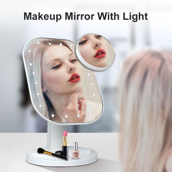 

compact mirrors makeup vanity mirror with led fill light deskstorage beauty touch control multifunction 10x magnifying