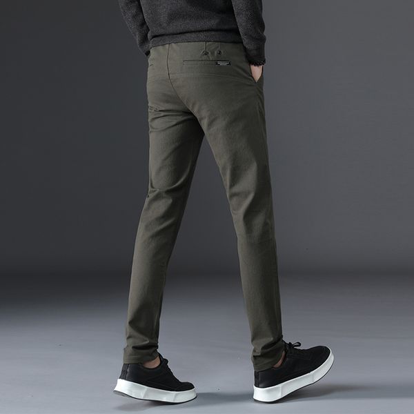 

2021 mens new business fit body stretch men's pant cotton trousers lziz, Black