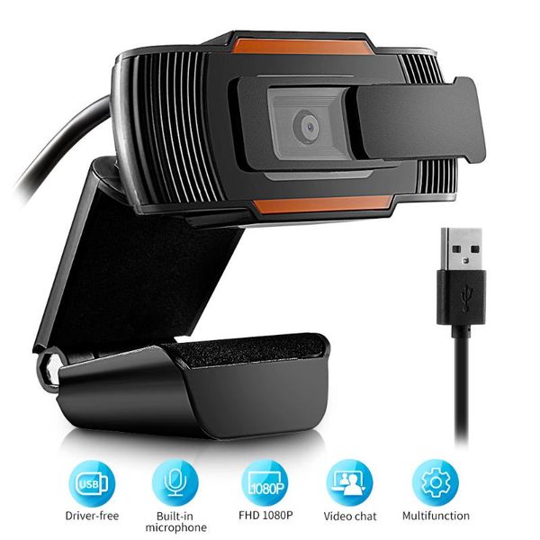

webcams 1080p full hd webcam usb connection built-in microphone with privacy cover for live streaming video calling deskcomputer
