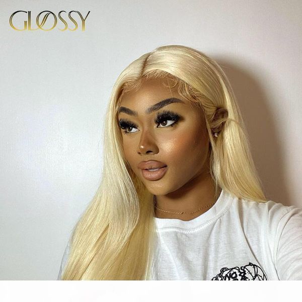 

613 straight lace front human hair blonde wigs 4x4 13x4 lace frontal closure wigs for black women pre-plucked with baby hair, Black;brown