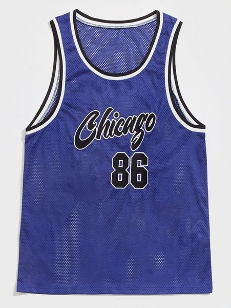 

men letter embroidery basketball jersey 31rs#, White;black