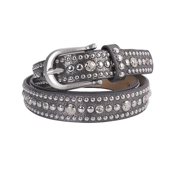 

woman belt ladies genuine leather woman belt leather black luxury belts designer jeans rivet belt narrow alloy pin buckle retro trend style, Black;brown