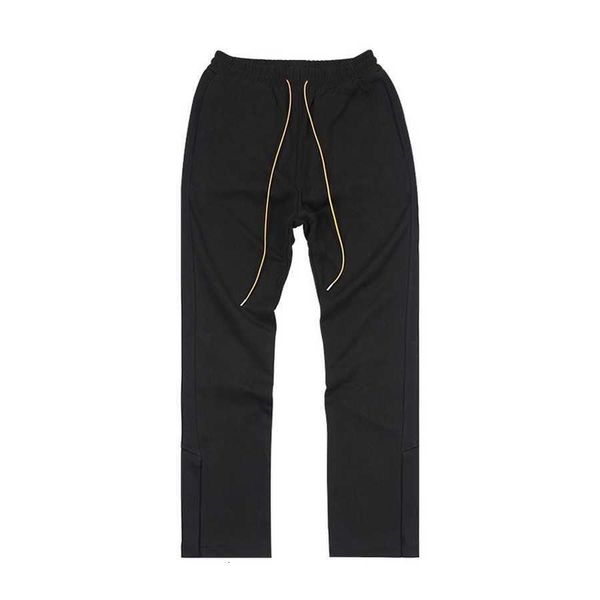 

men's pants pencils men rhude women 1:1 metal tag inside japanese trousers streetwear mens clothes, Black