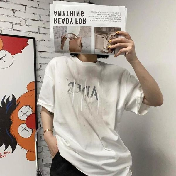 

men's t-shirts basic 21ss fund shirs splash prining 100% coon shir high sree men women ader error op tees, White;black