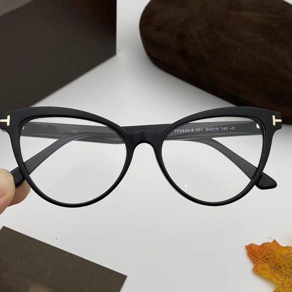 

luxury designer glasses tf5639 cat-eye acetate frames with original can be customized into precription eyewear myopia hyperopic progressive, White;black