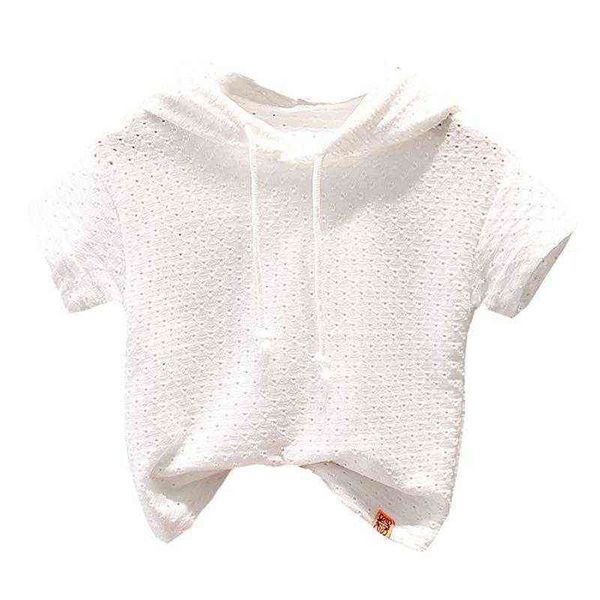 

vidmid children's t-shirt hooded printed children's baby girl short sleeve t-shirt children's cotton white t-shirt p112 g1224, Blue