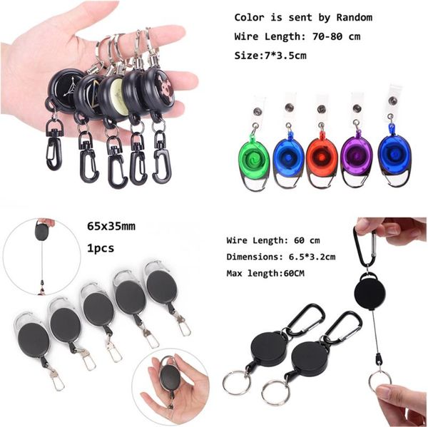 

keychains 1 pcs anti lost keychain steel rope burglar tool wire chain recoil metal retractable key ring, Silver
