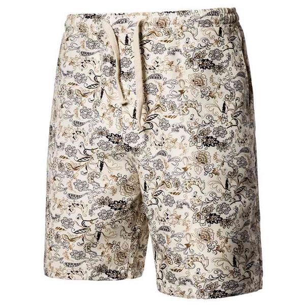 

summer new large casual loose shorts men's capris floral pants dk03, White;black