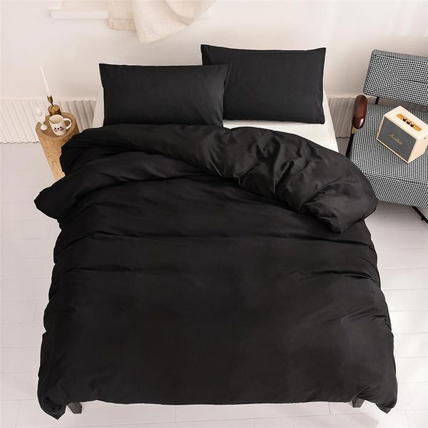 

bedding sets classic set black duvet covers euro beddings gray quilt cover pillowcase simple solid color  king size home textile