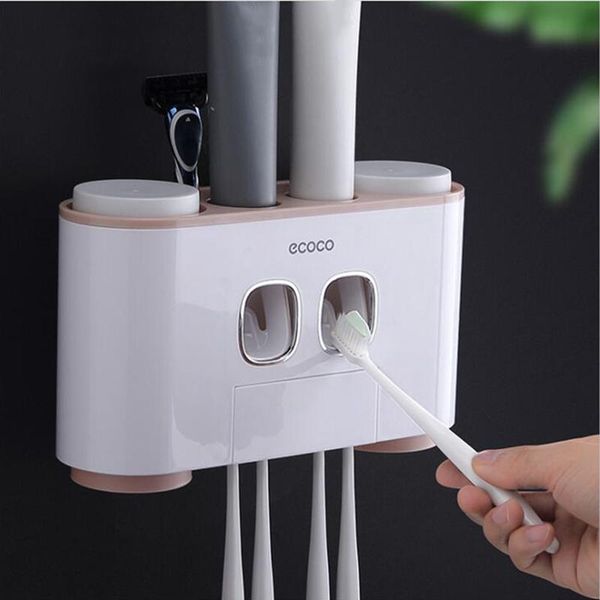 

bath accessory set bathroom accessories toothbrush holder automatic toothpaste dispenser squeezer wall mounted wash storage rack