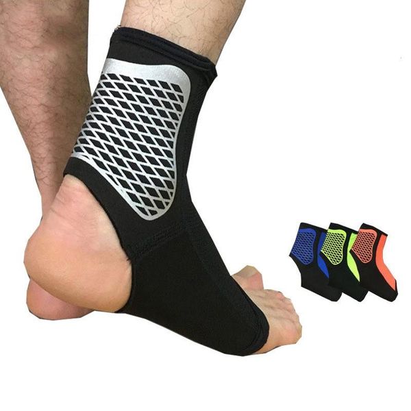 

ankle support 1 pc brace compression sleeve elastic breathable sports basketball anti sprain protectors, Blue;black