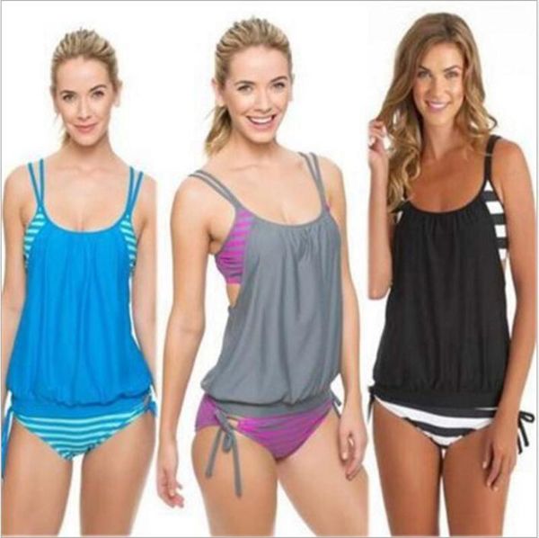 

striped swimwear women tankini fashion beach wear push up bikini maillot de bain bathing suit plus size beachwear swimsuit b2412