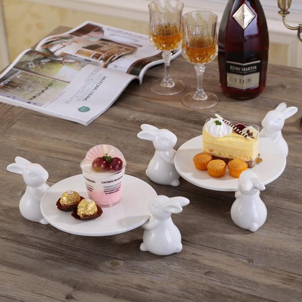 

kitchen storage & organization ceramics trays cartoon round cupcake dessert display baking plates wedding party desk decoration servi