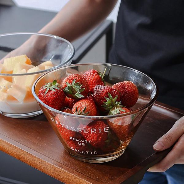 

bowls 800ml glass bowl transparent salad fruit soup dessert snack foods mixing tea wash