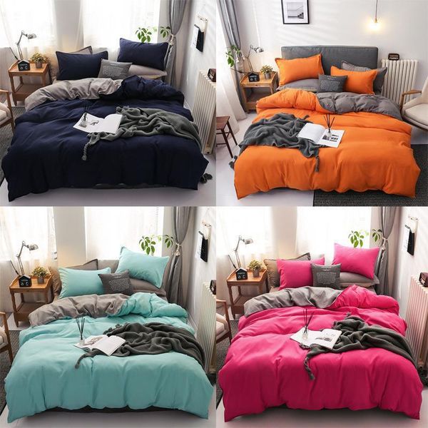 

bedding solid color two three fitted sheet student four piece set