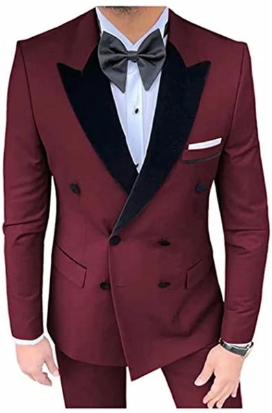 

men's suits & blazers men double breasted groom tuxedos 2 pc grey green navy( jacket+pants) groomsmen wedding suit formal business, White;black