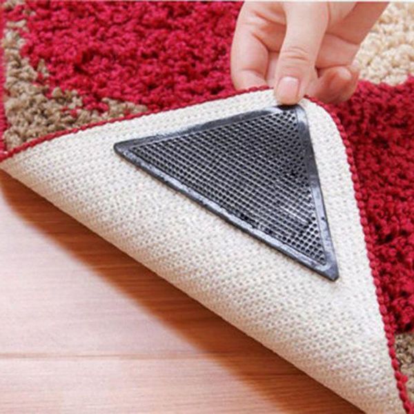 

cushion/decorative pillow 4pcs/lot doormat reusable anti-skid rubber mat non slip patch washable rug gripper ser tape sticker black corn