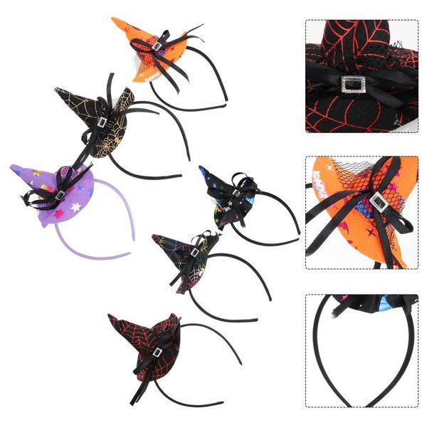 

party hats 6pcs theme hairbands witch hat hair hoops role-play headdress
