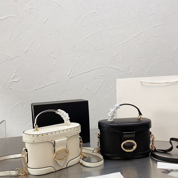 

outlet family carriage buckle rivet personality fashion bucket women's one shoulder slant span bag designers handbag yw