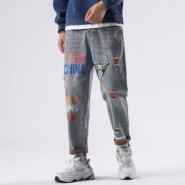 

new men's jeans in autumn 2021, Blue