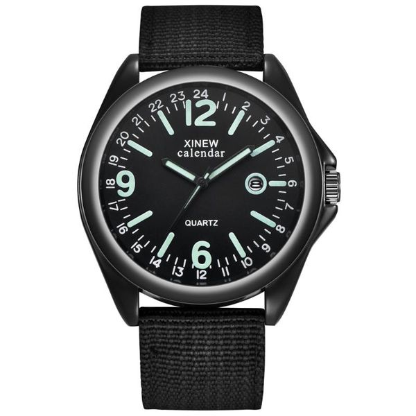 

wristwatches mens brand watches fashion nylon band date quartz male military sports gifts clock relogios masculinos 2021, Slivery;brown