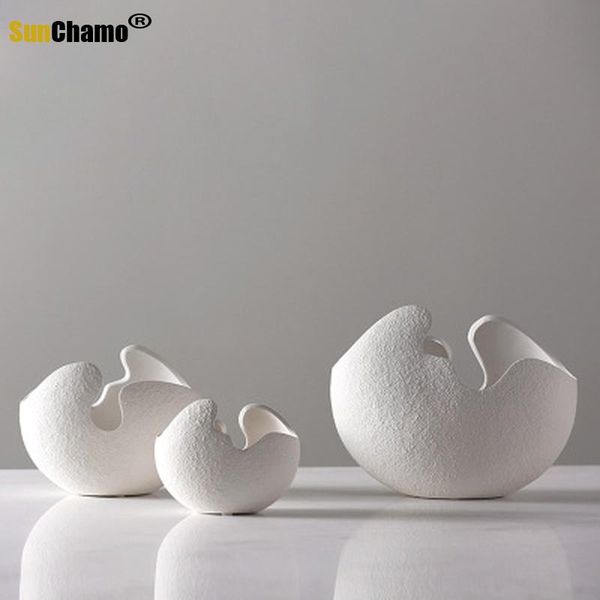 

vases ceramic vase creative modern fashion white egg shell flower card home decor ornaments decoration for flowers