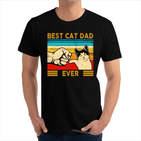 

cat dad ever daddy vintage men lover father camisa 100% premium cotton funny birthday for, White;black