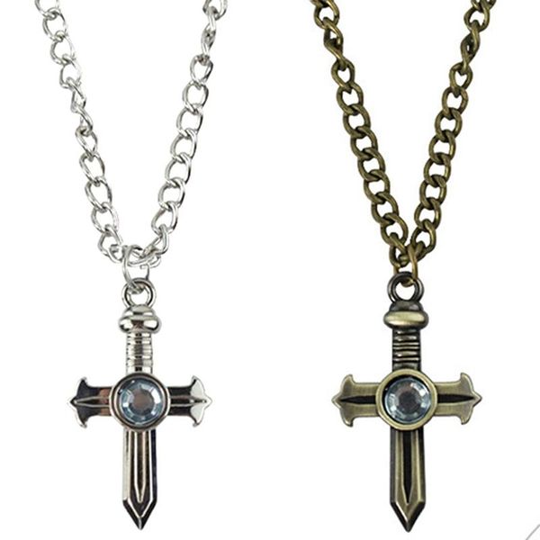 

anime fairy tail gray jewelry fullbuster cross necklace pendant cosplay toy, Silver