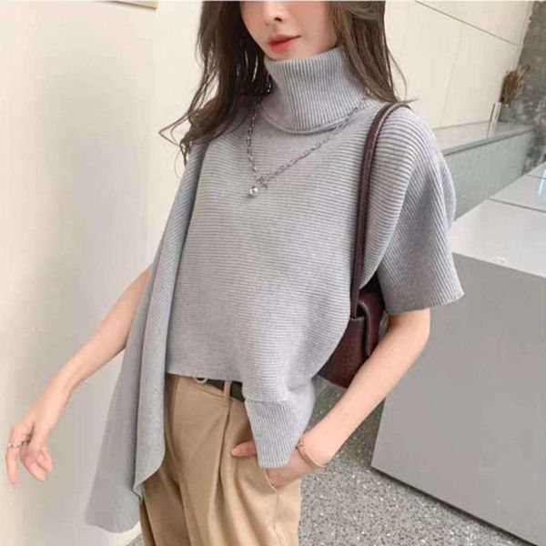 

scarves [ewq] autumn winter black cloak female high neck shawl knitted pullover irregular korean version women fashion 2021 16e4778, Blue;gray