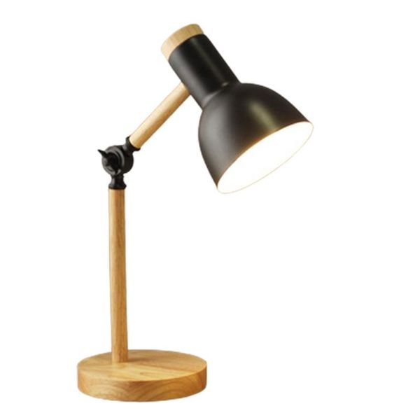 

led eye protection solid wood iron bedside student reading desk lamp 28gf
