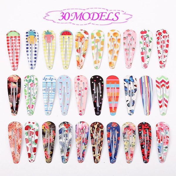 

hair accessories 10pcs/set fashion printing clips metal bb hairpins cute baby girls side bangs accessory, Slivery;white