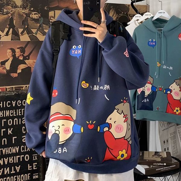 

mens sweater sweater men's hoodie ins couple's spring and autumn style versatile trend boys' coat design sense of minority, Black
