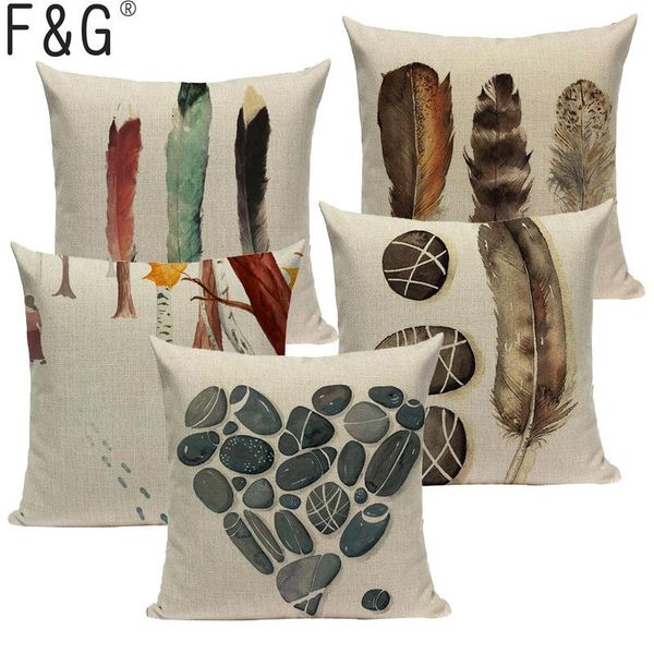 

cushion/decorative pillow summer chair decorative watercolor style yarn colored feathers sofa cushion 45cmx45cm square sofa/bed cover