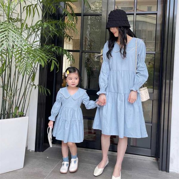 

spring and autumn parent-child clothes 211025, Blue