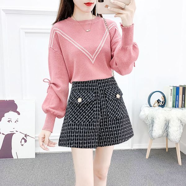 

2021 new fashions striped panelled color knitted women's pullovers fall basic sweaters elegant fine work y15 7ckx, White;black