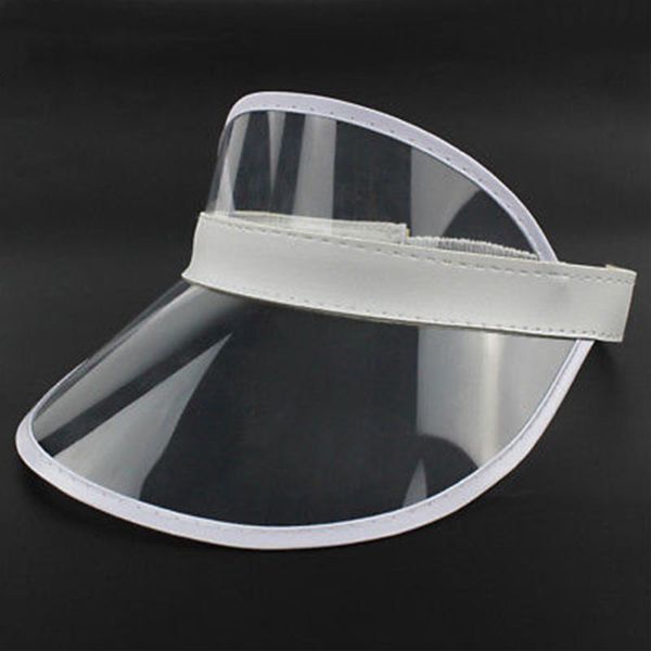 

stingy brim hats solid spring fall beach visor plastic cap summer pvc sun hat empty sunvisor casual men women riding uv, Blue;gray