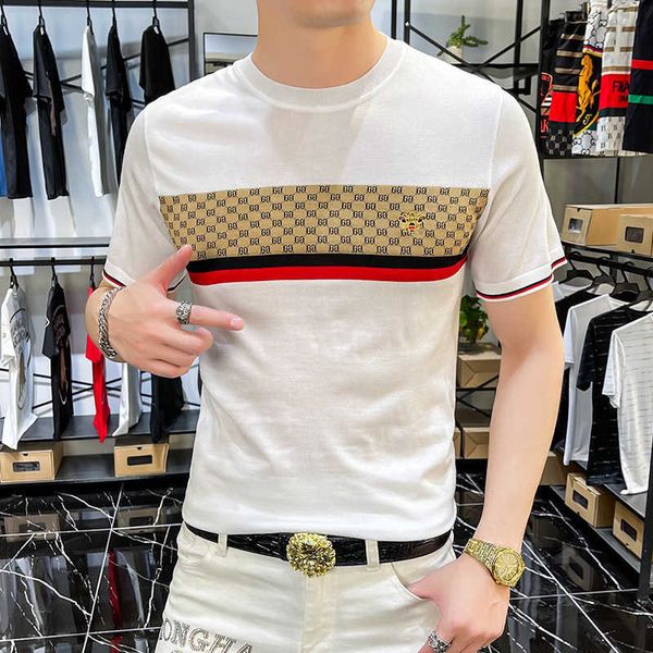 

short sleeve summer t-shirt men's thin embroidery bee fashion wear