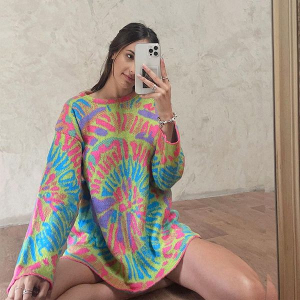 

women's sweaters mushronally-female sweater with a round collar, super-big knit women's blouse, turtleneck hi9c, White;black