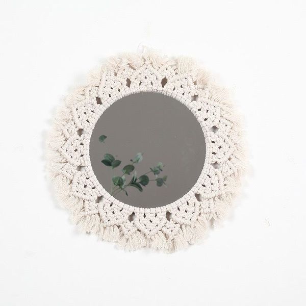 

decorative objects & figurines nordic style handmade woven make-up wall mirror simple tapestry porch mirrors for dressing bathroom living ro