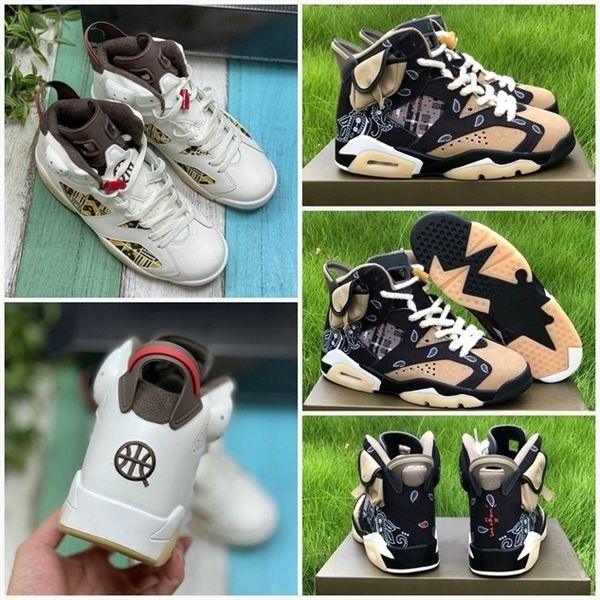 

2020 new vi 6 travis scott cactus jack 6s glow in the dark 3m reflective suede medium mens sneakers shoes trainers us7-us13