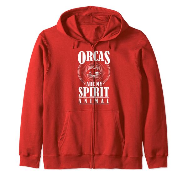 

orcas are my spirit animal funny marine life gift zip hoodie, White;black