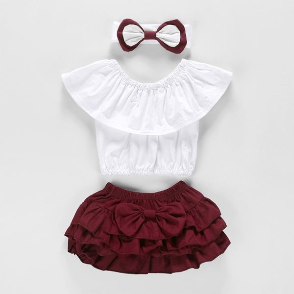 

clothing new children's in spring and summer of 2021 butterfly hair with ruffle elastic waist skirt three piece girls' dress, White