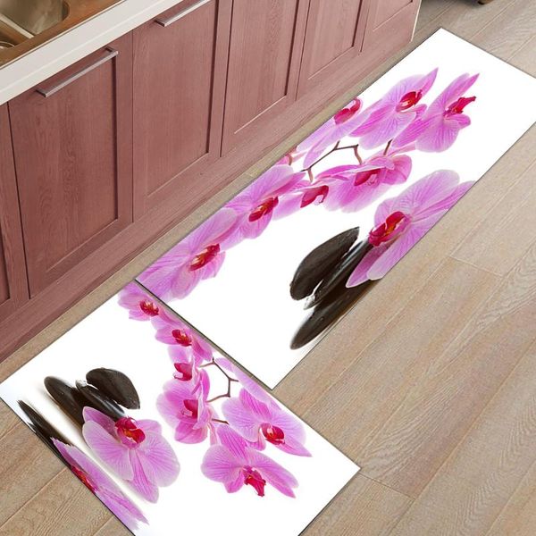 

carpets flower pink orchid reflection kitchen mat entrance doormat home living room mats bedroom bedside anti-slip rug
