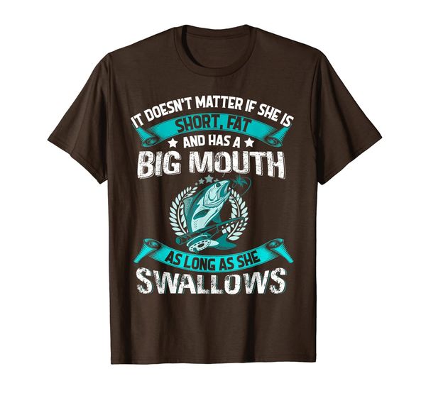 

funny fishing t-shirt as long as she swallows fisherman tee, White;black