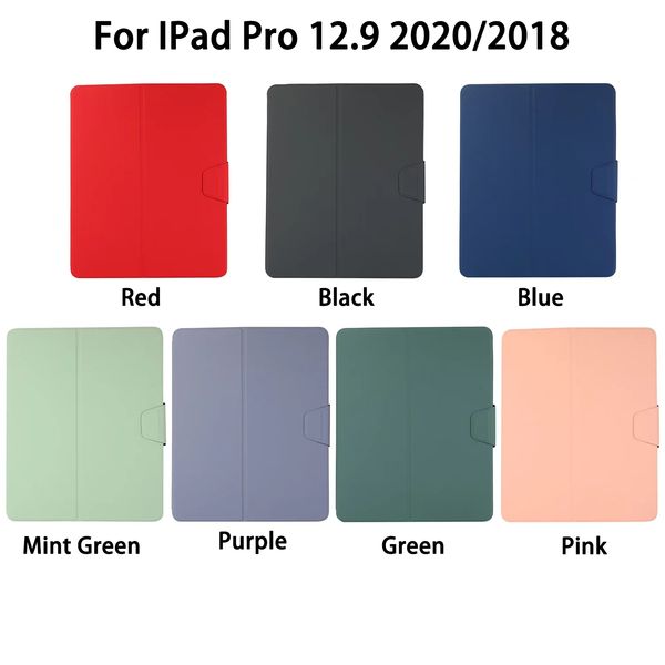 PU Deri Tablet Kılıf Için iPad Pro 12.9 [3rd / 4th Nesil], Manyetik Toka Akıllı Uyandırma / Uyku Flip Kickstand Kapak Ile Kalem Tutucu, 1 adet Min / Karışık Satış