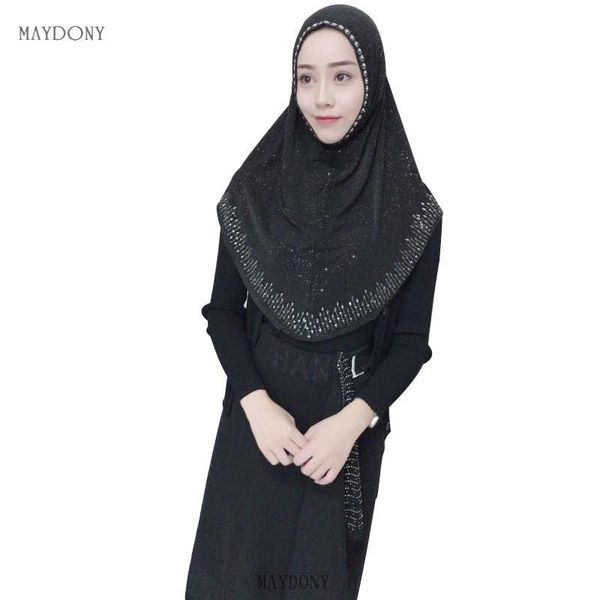 

ethnic clothing tj76 muslim hijab easy wear scarf drilling long elastic scarves fashion wrap hijabs for women, Red