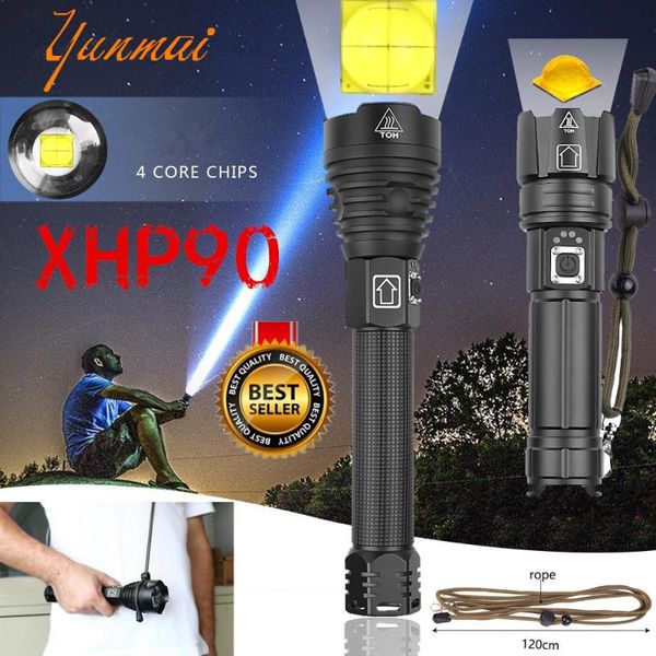 

highest lumen most powerful xhp90 long-range led tactical zoom xhp70.2 led torch light use 26650 large battery